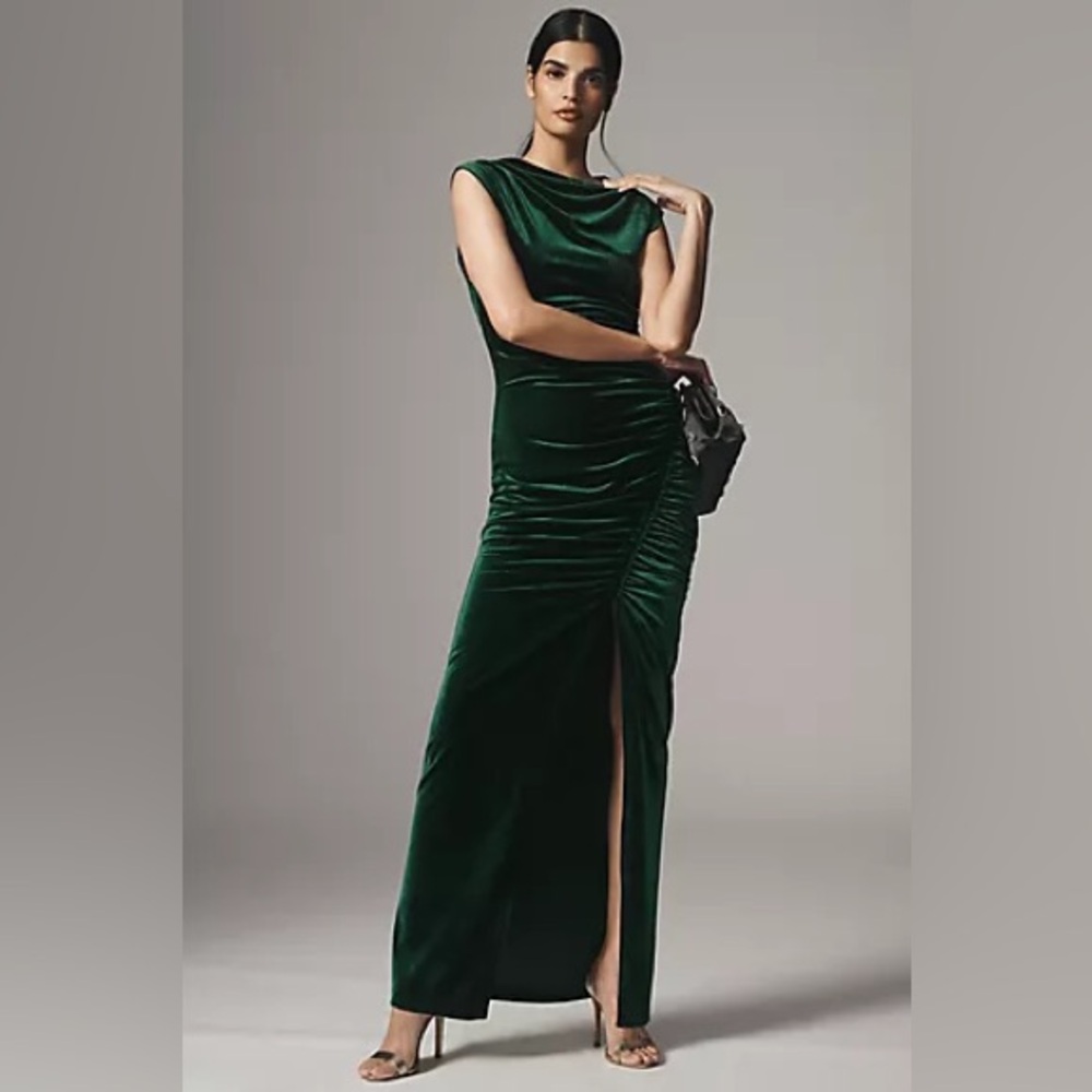BHLDN Emerald Velvet Wedding Dress